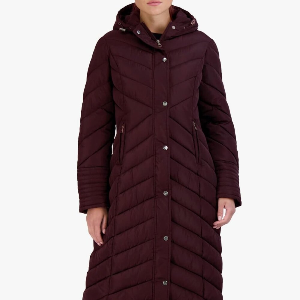Madden Girl Women's Maxi Puffer Winter Coat with Hood